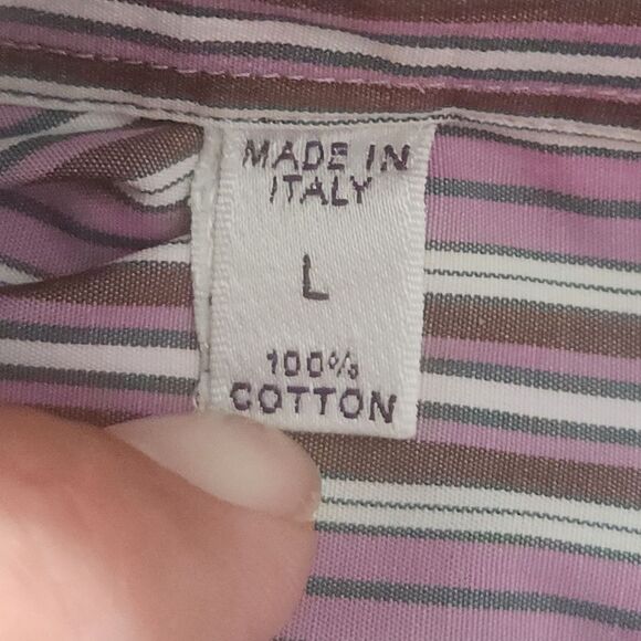 Ralph Lauren Mens Purple Label Button Up Dress Shirt Size Large Made in Italy - Picture 9 of 10